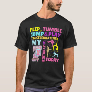 7th Birthday Gymnastics Themed Party Kids Seven Ye T-Shirt