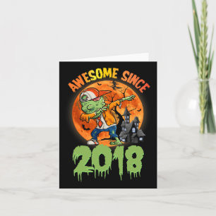 7th Birthday Halloween Dabbing Zombie Awesome Sinc Card