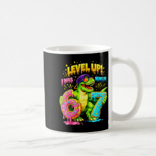 7Th birthday i six now i'm seven dinosaur funny 67 Coffee Mug