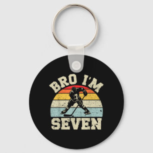 7th Birthday Ice Hockey Boy 7 Year Old Hockey Key Ring
