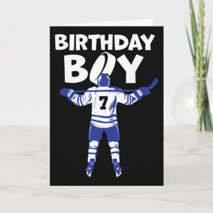 7th Birthday Ice Hockey Boy 7 Year Old Hockey Play Card