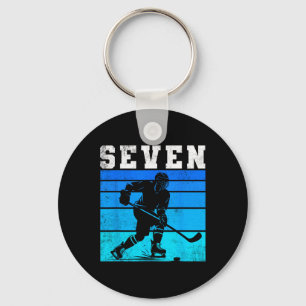 7th Birthday Ice Hockey Boys Seven Hockey Birthday Key Ring