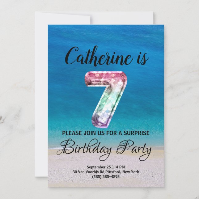7th birthday invitation (Front)