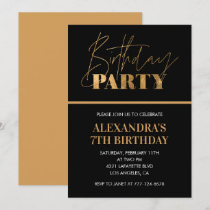 7th birthday invitations Birthday Dinner Black
