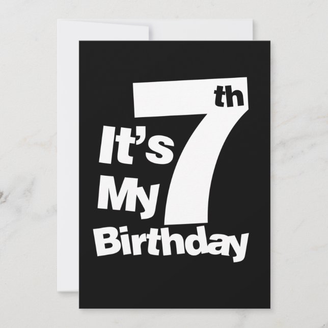 7th Birthday Its My 7 Birthday Gift  Invitation (Front)