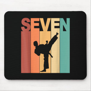 7th Birthday Karate Taekwondo Theme 7 Year Old Mouse Pad