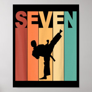 7th Birthday Karate Taekwondo Theme 7 Year Old Poster