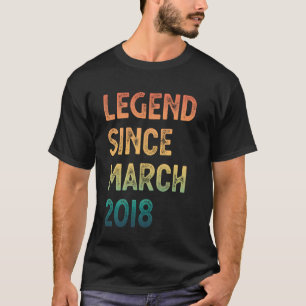 7th Birthday Legend Since March 2018 Boys Girls T-Shirt