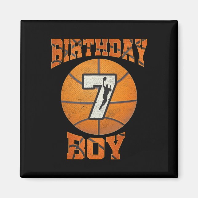 7th Birthday Outfit Boy Basketball Seven 7 Year Ol Magnet (Front)