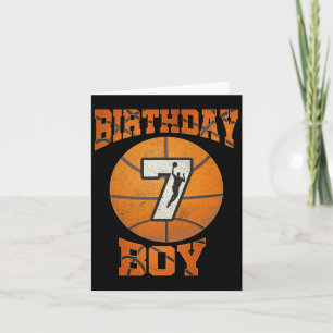 7th Birthday Outfit Boy Bysketbyll Seven 7 Year Ol Card
