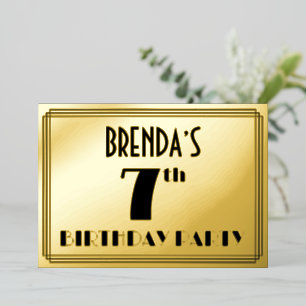 7th Birthday Party — Art Deco Look “7” + Name