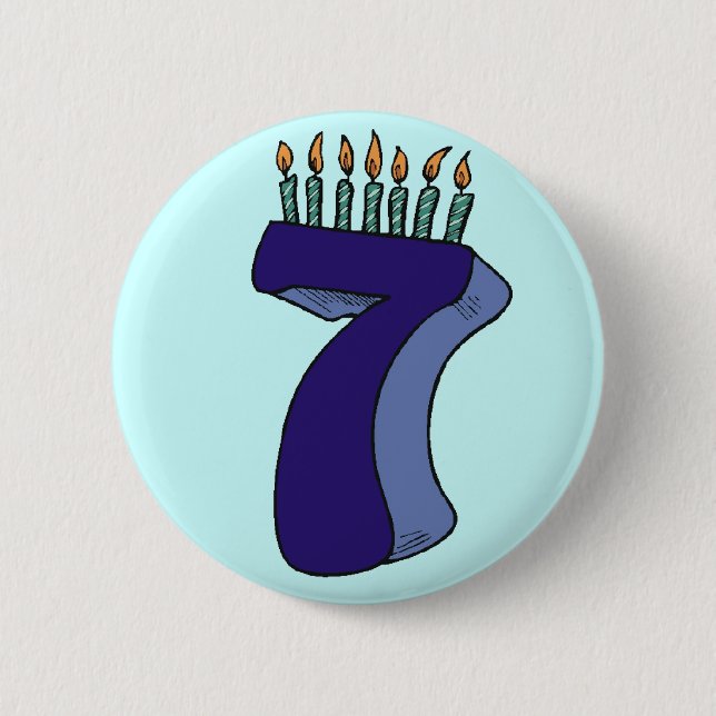 7th Birthday Party Button (Front)