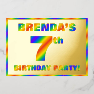 7th Birthday Party — Fun, Rainbow Spectrum “7”