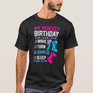 7th Birthday Party Perfect Bday 7 Years Old Gamer T-Shirt