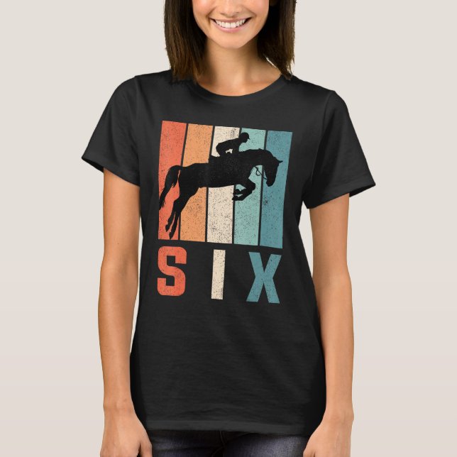 7th Birthday Retro Horse Rider Boys Girls 7 Years  T-Shirt (Front)