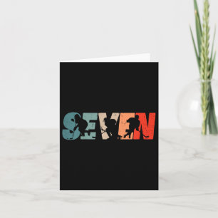 7th Birthday Retro Ice Hockey 7 Years Old Boy Girl Card