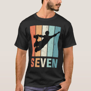 7th Birthday Retro Roller Skating Boys Girl 7 Year T-Shirt