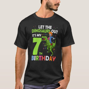 7th Birthday Rex Clown Circus Let The Dinosaurs Ou T-Shirt