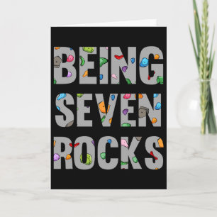 7th Birthday Rock Climber 7 Year Old Being Seven R Card