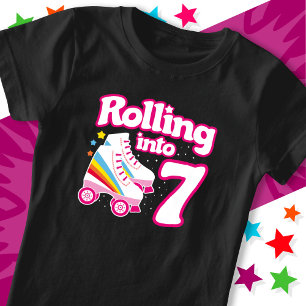 7th Birthday Roller Skating 7 Years Old Skate T-Shirt