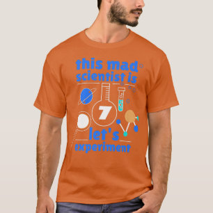 7th Birthday Seven Bday Science Mad Scientist Chem T-Shirt