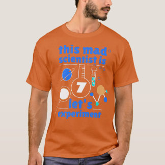 7th Birthday Seven Bday Science Mad Scientist Chem T-Shirt