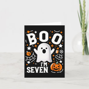 7th Birthday Seven Year Old Boo I'm Seven! Hallowe Card