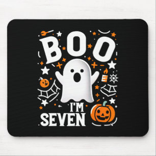 7th Birthday Seven Year Old Boo I'm Seven! Hallowe Mouse Pad