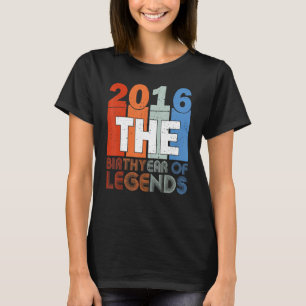 7th Birthday Shirt Born In 2016 Birthday Girls Boy