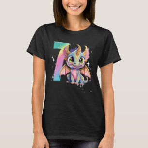 7th Birthday Shirt Girl Dragon Birthday Outfit Rai