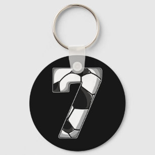 7th Birthday Soccer Key Ring