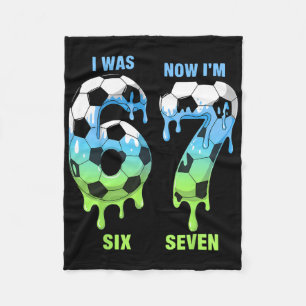 7th Birthday Soccer Shirt I Was 6 Now I’m 7 Shirt Fleece Blanket