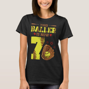 7th Birthday Softll This Ller Is Now Seven Girl 7 T-Shirt