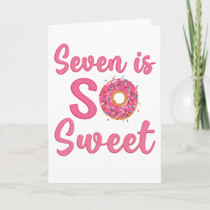 7th Birthday Sweet Doughnut 7 Years Old Girl Gift Card