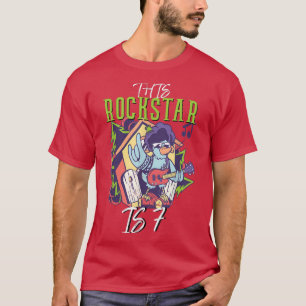 7th Birthday The Birthday Boys Rockstar Guitar  T-Shirt