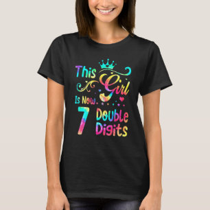 7th Birthday This Girl Is Now 7 Double Digits Tie T-Shirt