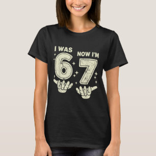 7th birthday was 6 7 six seven 6 7 meme kids boys T-Shirt