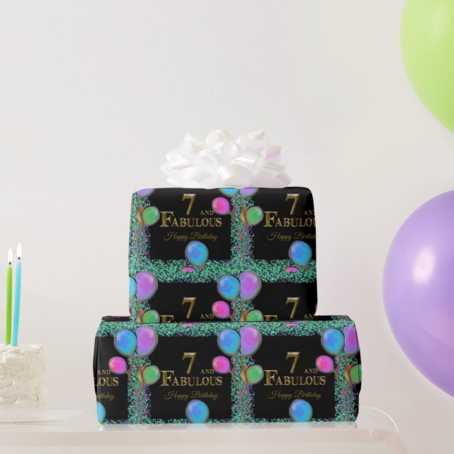 7th  Birthday  Wrapping Paper (Party Gifts)