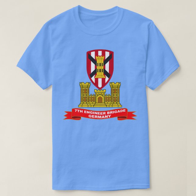 7th Engineer Brigade 1969 Germany ENG Br Ribbon X T-Shirt (Design Front)