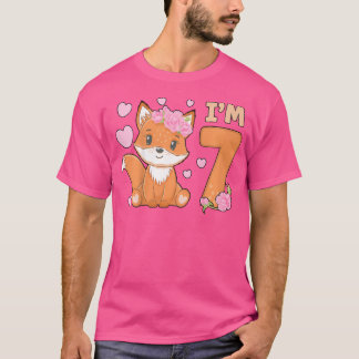 7Th Fox Birthday Party Seven Year Old Girl Fox Bir T-Shirt