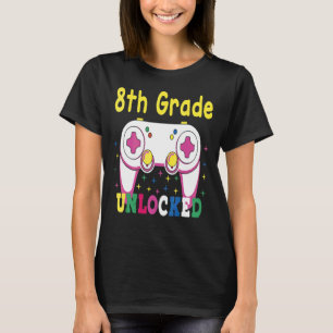 7th Grade Achieved 8th Grade Unlocked Retro Colorf T-Shirt