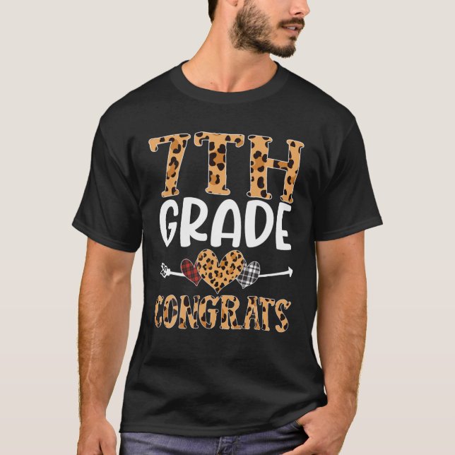7Th Grade Congrats Leopard Teacher First Day Back T-Shirt (Front)