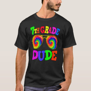 7th Grade Dude Sunglasses Tie Dye Boys Kids Back T T-Shirt