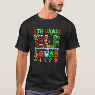 7th Grade Elf Squad Christmas Colourful Teacher St T-Shirt
