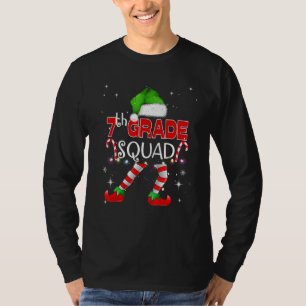 7th Grade Elf Squad Matching Teach Christmas Schoo T-Shirt