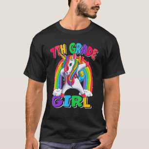 7th Grade Girl Dabbing Unicorn Back to School Kids T-Shirt