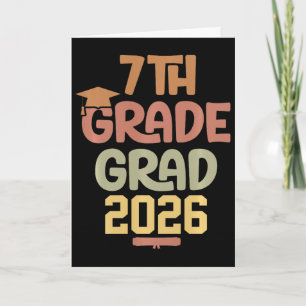 7th Grade Grad Cl Of 2026 Graduation Bold Cosy Col Card