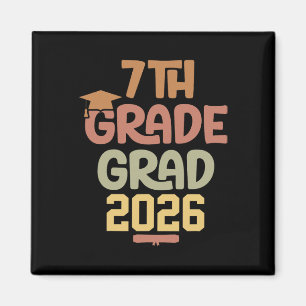 7th Grade Grad Cl Of 2026 Graduation Bold Cosy Col Magnet