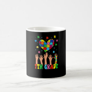 7th Grade Heart Autism Awareness Back To School Coffee Mug