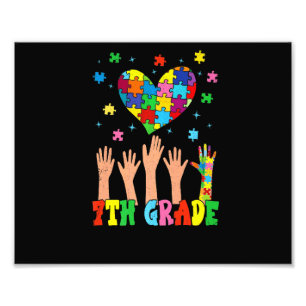 7th Grade Heart Autism Awareness Back To School Photo Print